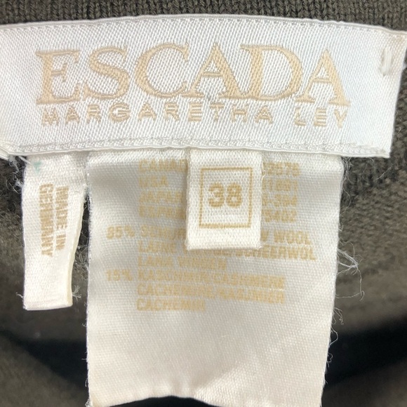 ✅ ESCADA WOOL/CASHMERE CARDIGAN SWEATER SIZE 38 GRN - Picture 2 of 5